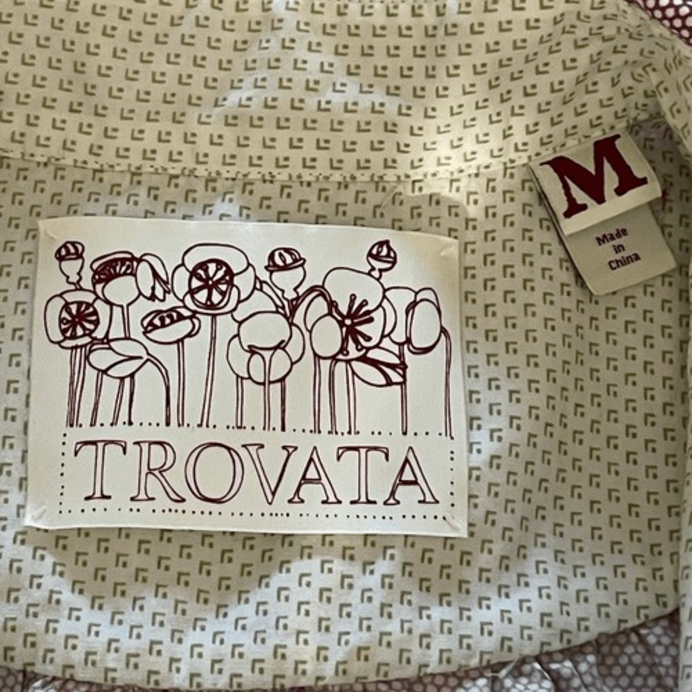 Trovata Polka Dot Dress Burgundy Button Front Cinched Waist Cotton Casual M - Picture 9 of 11
